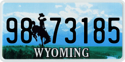 WY license plate 9873185