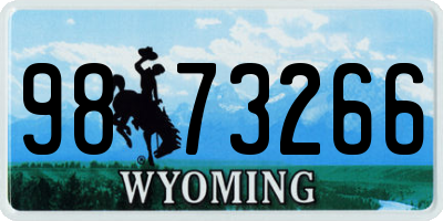 WY license plate 9873266