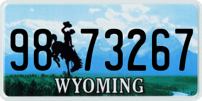 WY license plate 9873267