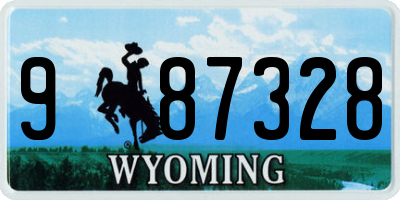WY license plate 987328