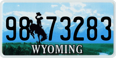 WY license plate 9873283