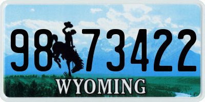 WY license plate 9873422