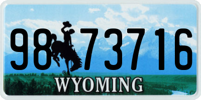 WY license plate 9873716