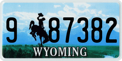 WY license plate 987382
