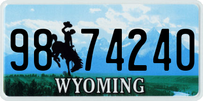 WY license plate 9874240