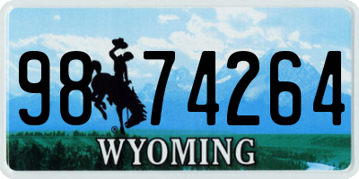 WY license plate 9874264