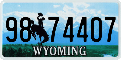 WY license plate 9874407