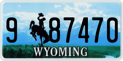 WY license plate 987470