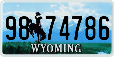 WY license plate 9874786
