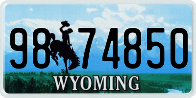 WY license plate 9874850