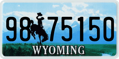 WY license plate 9875150