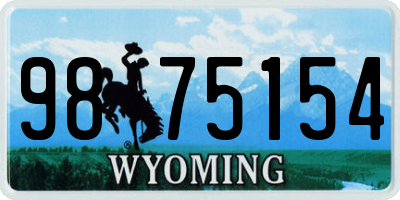 WY license plate 9875154