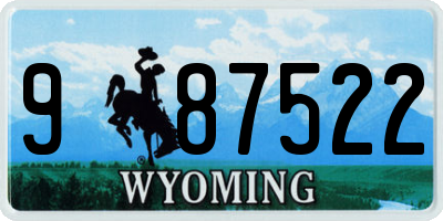 WY license plate 987522