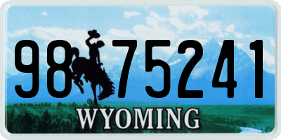 WY license plate 9875241