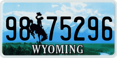 WY license plate 9875296