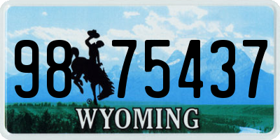 WY license plate 9875437