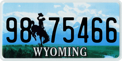 WY license plate 9875466