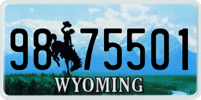 WY license plate 9875501
