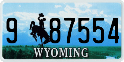 WY license plate 987554