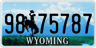 WY license plate 9875787