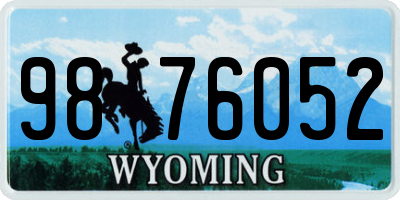WY license plate 9876052
