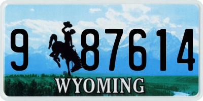 WY license plate 987614