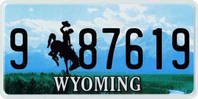 WY license plate 987619