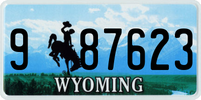 WY license plate 987623