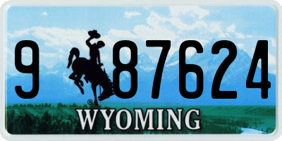 WY license plate 987624