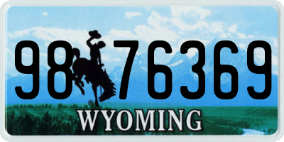 WY license plate 9876369