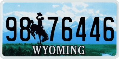 WY license plate 9876446