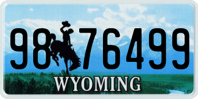 WY license plate 9876499