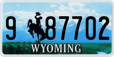 WY license plate 987702