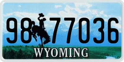 WY license plate 9877036
