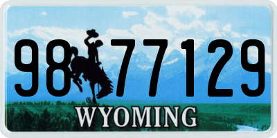 WY license plate 9877129