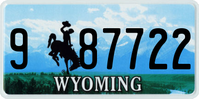 WY license plate 987722