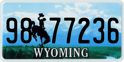 WY license plate 9877236