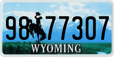 WY license plate 9877307
