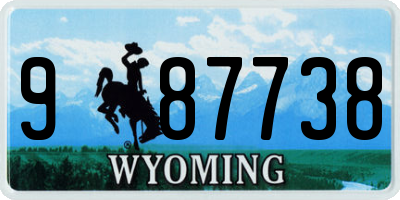 WY license plate 987738