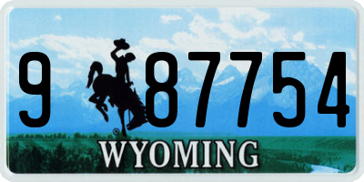 WY license plate 987754