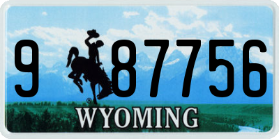 WY license plate 987756