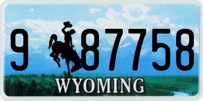 WY license plate 987758