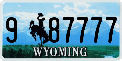 WY license plate 987777