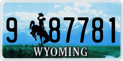 WY license plate 987781