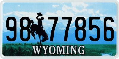WY license plate 9877856