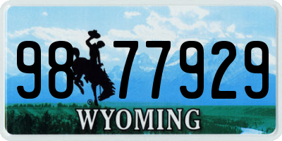 WY license plate 9877929