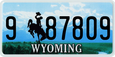 WY license plate 987809