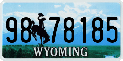 WY license plate 9878185