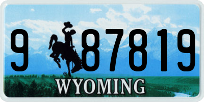 WY license plate 987819