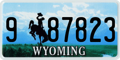 WY license plate 987823